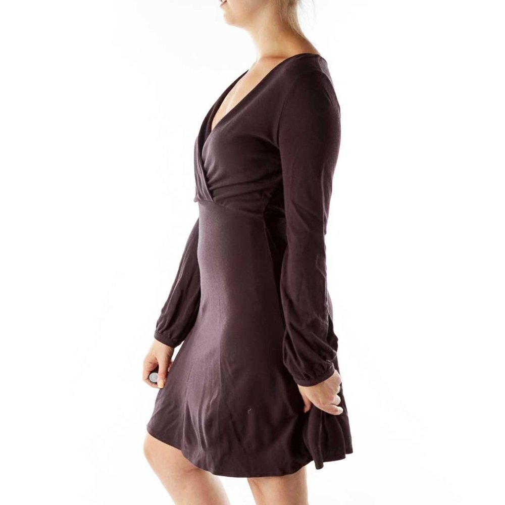Theory Purple V-Neck Knit Dress - Picture 3 of 3
